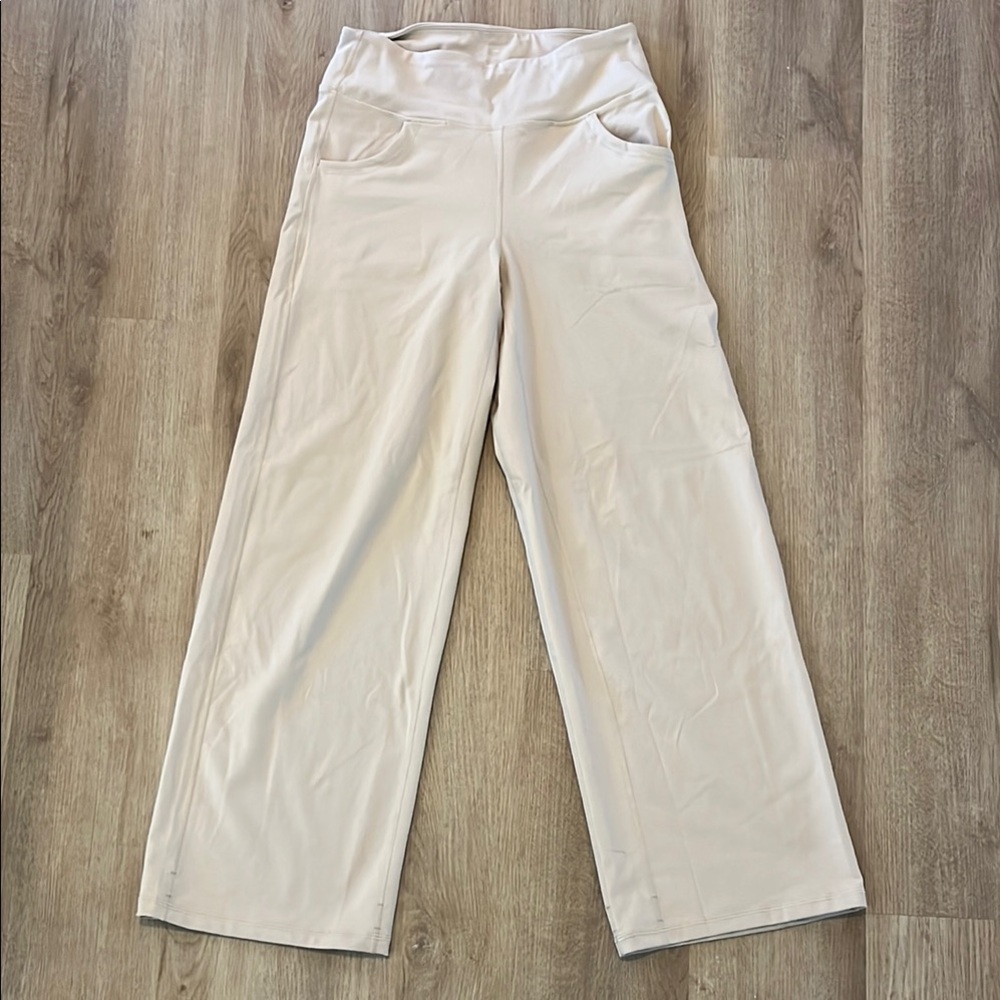 Women's Cream Wide-Leg Pants
